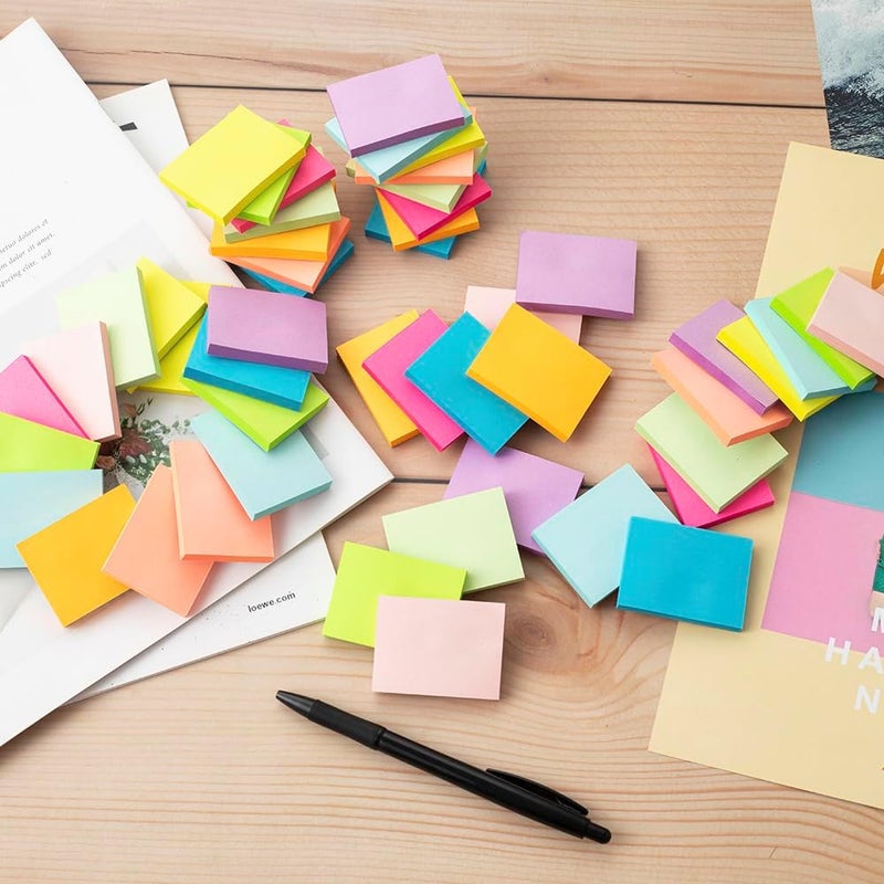 Kozerite (50 Pads) Sticky Notes 1.5x2, 10 Colors Self Sticky Notes, Sticky Pads, Recyclable, Self-Stick Pads, Easy to Post for Home, Office, Notebook - Image 5